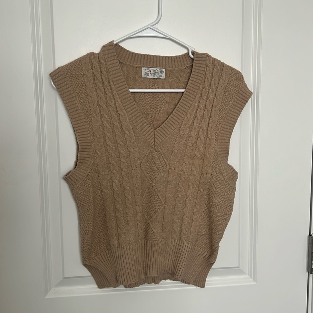 Tan sweater vest